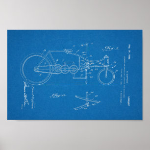1926 Vintage Bicycle Patent Art-utskrift Poster