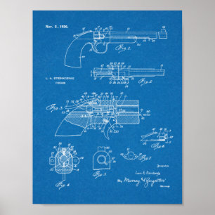 1926 Vintage Gun Patent Art Teckning Skriv ut Poster