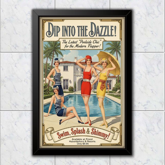 1926 Vintage Poolside Chic Simdräktsreklam Poster (Skapare uppladdad)