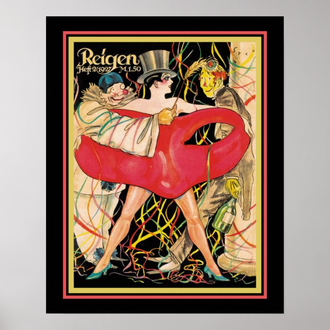 1927 Art Deco Reigen Cabaret Cover Poster (Framsidan)