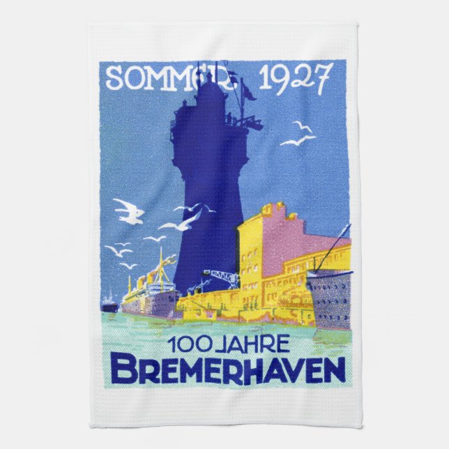 1927 Bremerhaven Tyskland Kökshandduk (Vertikal)