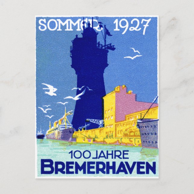 1927 Bremerhaven Tyskland Vykort (Framsida)
