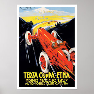 1927 Etna Kopp Grand Prix vintage tävla Poster