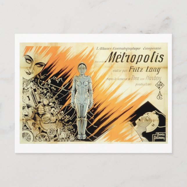 1927-film Metropolis Vykort (Framsida)