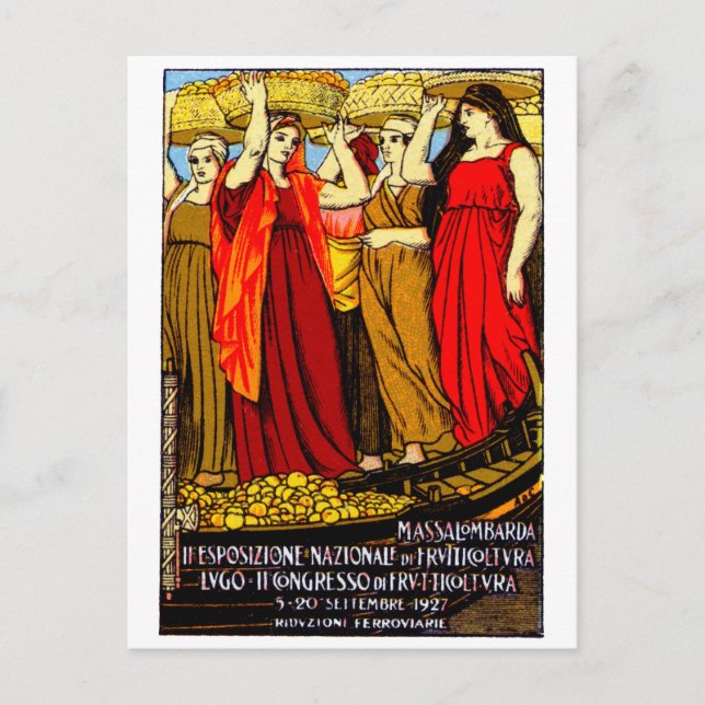 1927 Italienska fruktodlare Poster Vykort (Framsida)