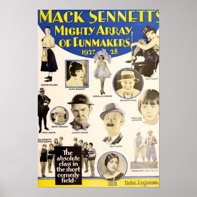 1927 Mack Sennett Studio komikers-utställningsanno Poster (Framsidan)