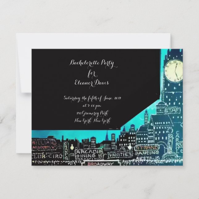 1927 New York Bachelorette Party Inbjudningar (Framsida)