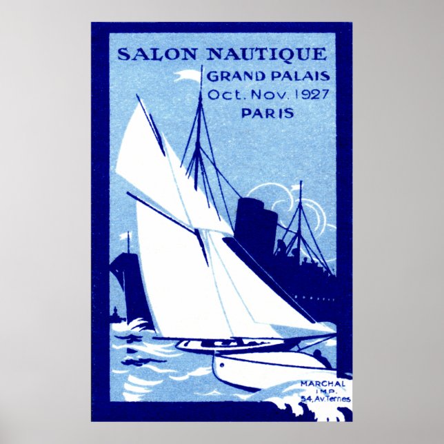 1927 Paris Boat Show Poster (Framsidan)