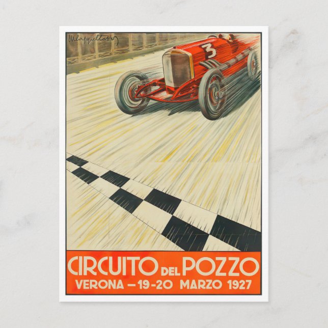 1927 Verona Grand Prix vintage tävla Vykort (Framsida)