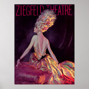 1927 Ziegfeld-teaterprogrammet täcker konst Poster