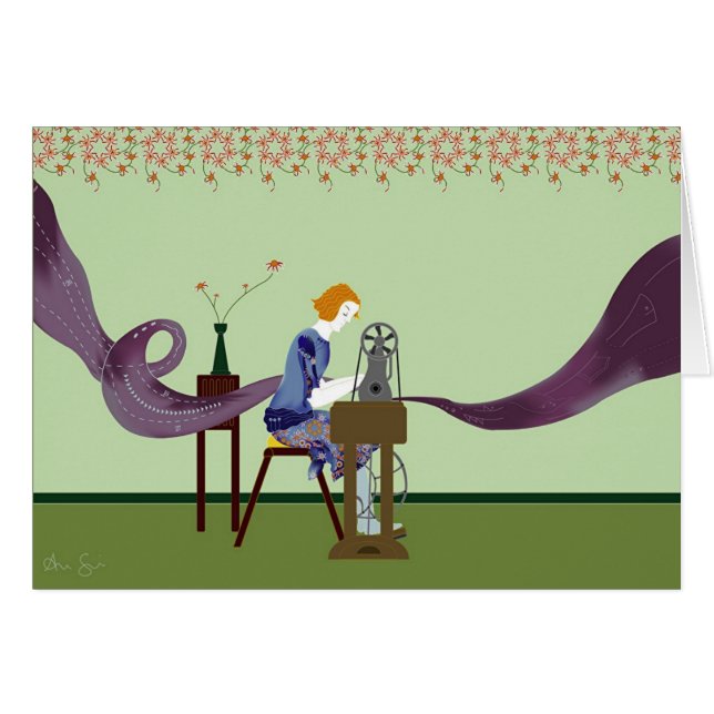 1927SEWMACHINING HÄLSNINGSKORT (Framsidan Horizontal)