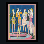 1928 Art Deco Flappers Print av Russell Patterson Poster<br><div class="desc">Vintage Life Magazine flappers cover,  26 april 1928 av Russell Patterson.</div>