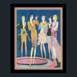 1928 Art Deco Flappers Print av Russell Patterson Poster<br><div class="desc">Vintage Life Magazine flappers cover,  26 april 1928 av Russell Patterson.</div>