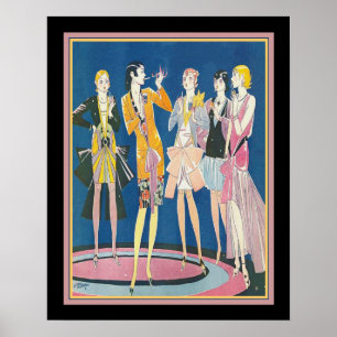 1928 Art Deco Flappers Print av Russell Patterson Poster