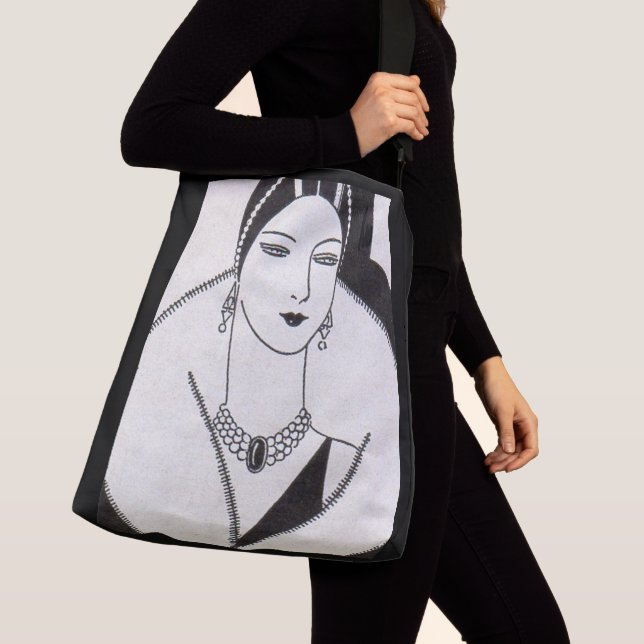 1928 Art deco kvinna Axelväska (Närbild)