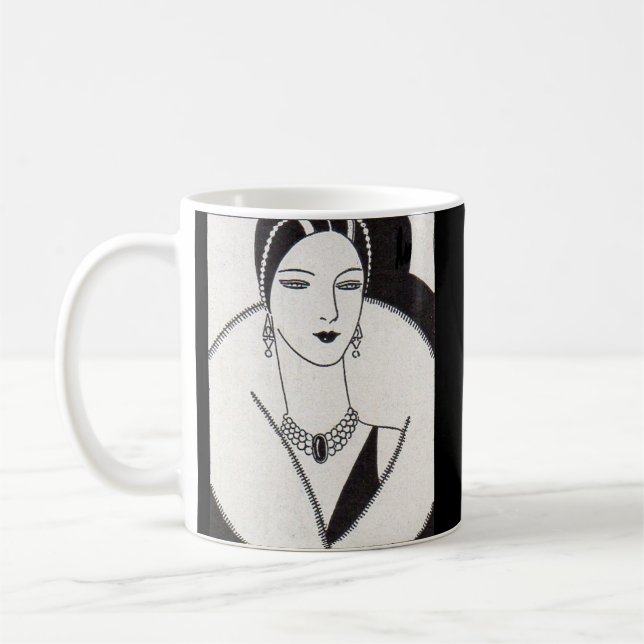 1928 Art deco kvinna Kaffemugg (Vänster)