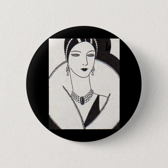 1928 Art deco kvinna Knapp (Framsida)