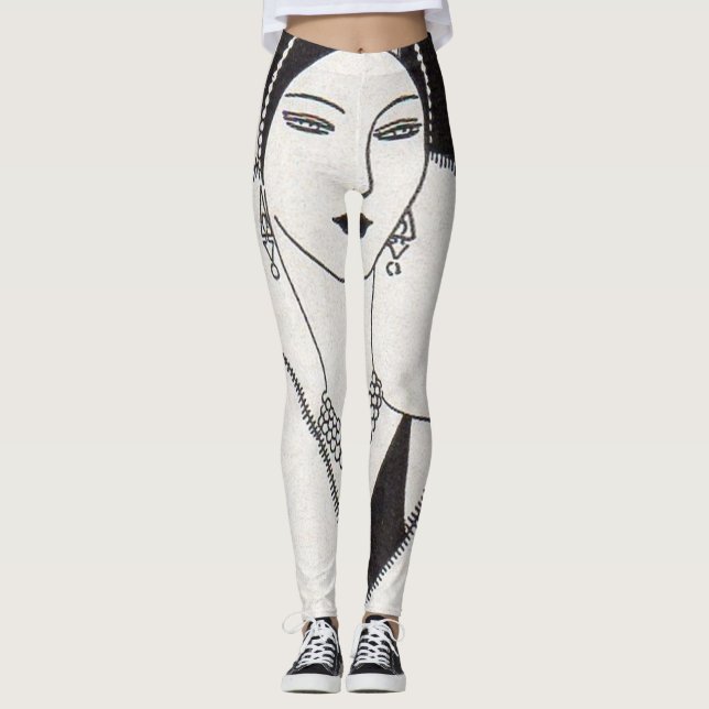 1928 Art deco kvinna Leggings (Framsida)