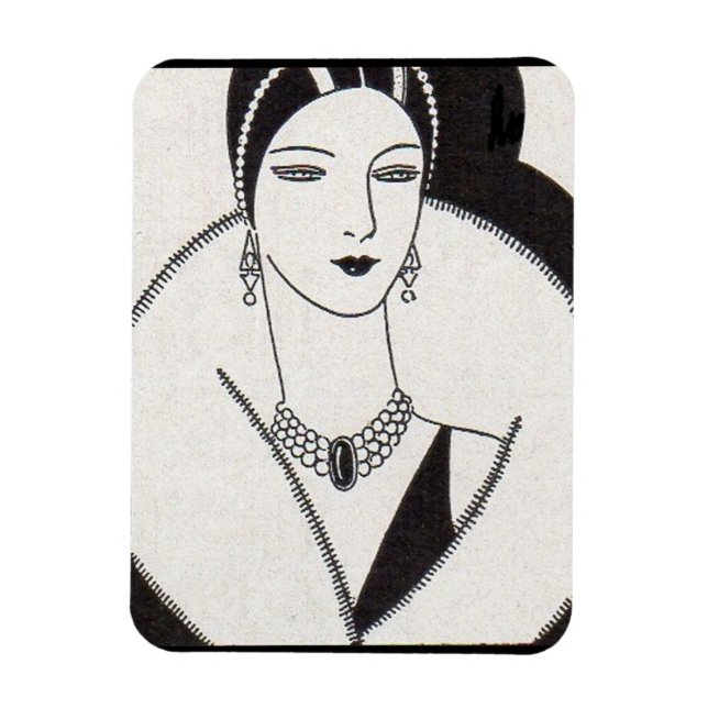 1928 Art deco kvinna Magnet (Vertikal)