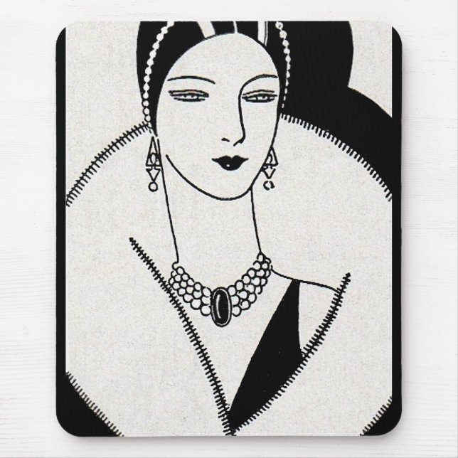 1928 Art deco kvinna Musmatta (Framsidan)