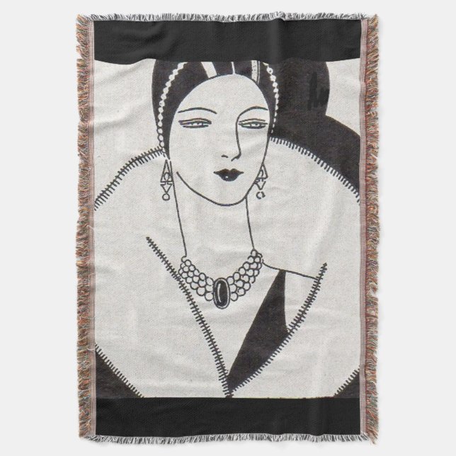 1928 Art deco kvinna Mysfilt (Framsidan Vertikal)
