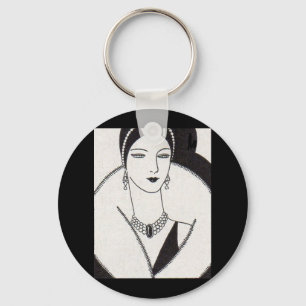 1928 Art deco kvinna Nyckelring