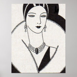 1928 Art deco kvinna Poster