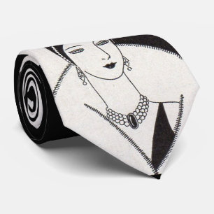 1928 Art deco-kvinna skriver ut Slips