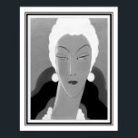 1928 Art Deco Mode illustration Poster<br><div class="desc">Art-Goût-Beauté Art Deco mode,  journalförslutning i neutralt svart,  vit och grått. ca.1928</div>