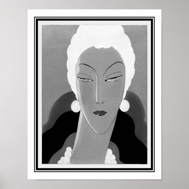 1928 Art Deco Mode illustration Poster (Framsidan)