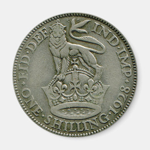 1928 brittiska shillingmagnet magnet