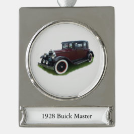 1928 Buick Master-banderoll Silverfärgad Julgransprydnad