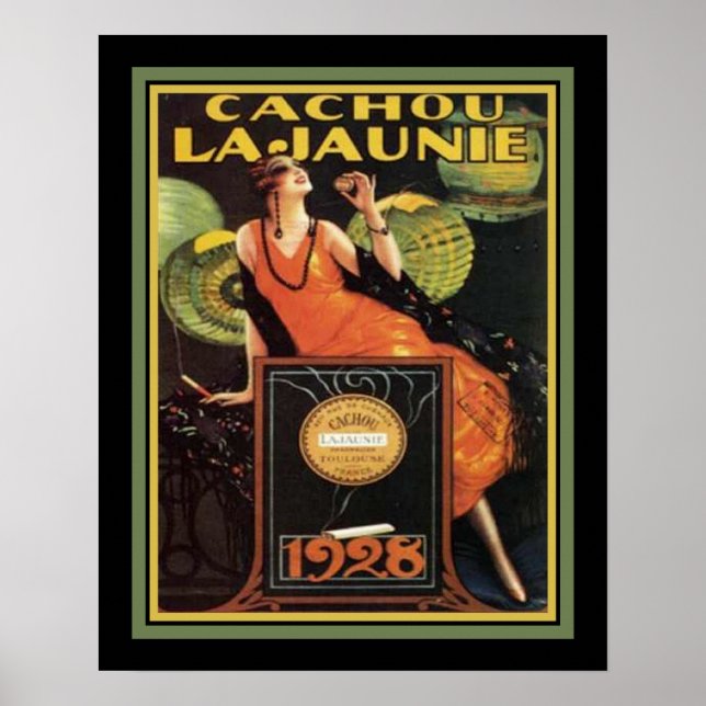 1928 Deco "Cachou Lajunie" Tobacco AD Poster (Framsidan)