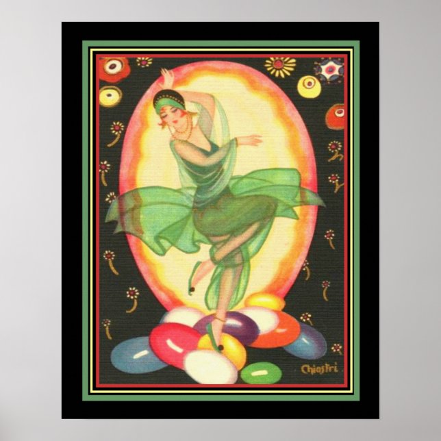 1928 Deco Print- Chiostri "Party Girl" 16 x 20 Poster (Framsidan)