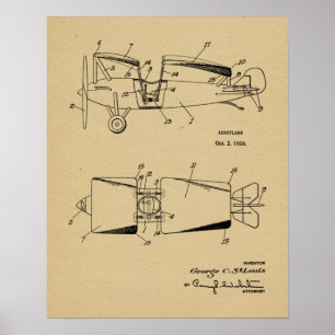 1928 Färdplan Patent Art Teckning Skriv ut Poster