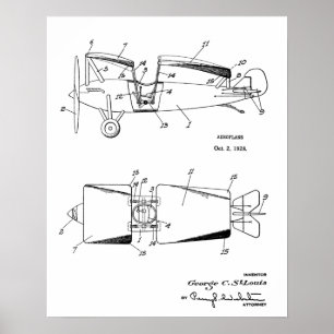 1928 Färdplan Patent Art Teckning Skriv ut Poster