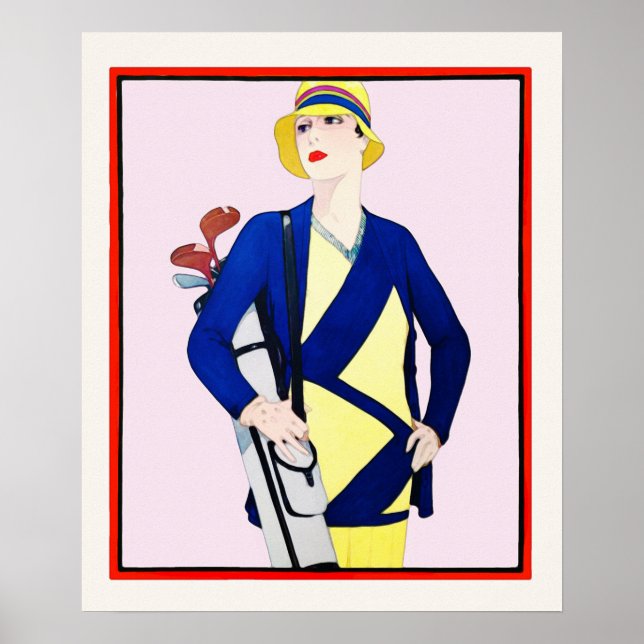 1928 Golf Watercolor-utskrift Poster (Framsidan)