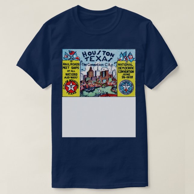 1928 Houston Texas T Shirt (Design framsida)