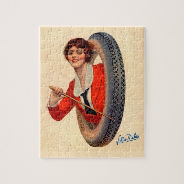 1928 Kelly-Springfields Däck mascot Lotta Miles Pussel (Vertikal)