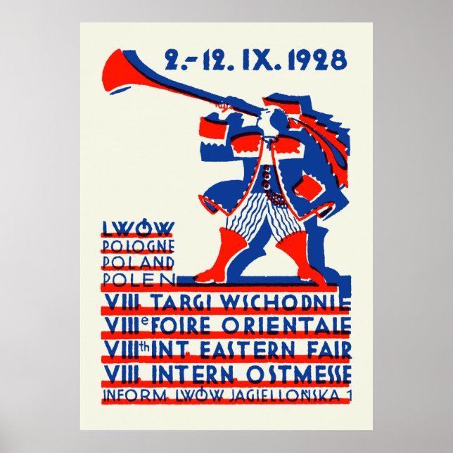 1928 Lwow Östra Internationell Fair Poster (Framsidan)