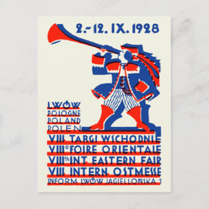 1928 Lwow Östra Internationell Fair Vykort