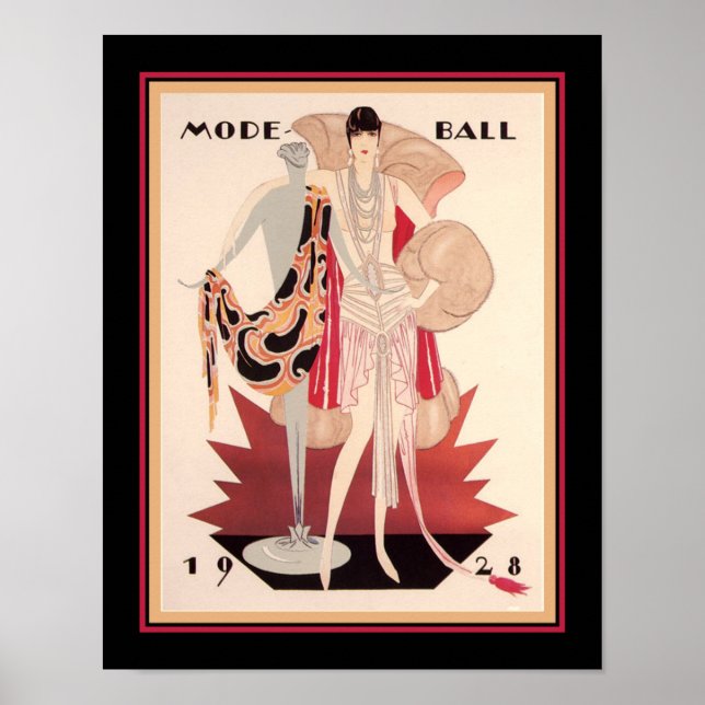 1928 Mode Boll Art Deco Poster (Framsidan)