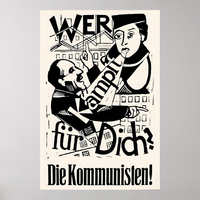 1928 Tyskt valaffisch KPD Vem kämpar för dig Poster (Framsidan)