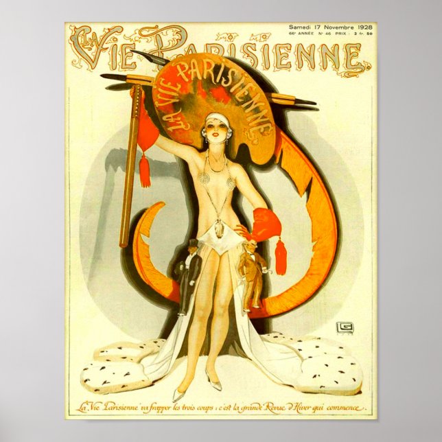 1928 Vie Parisienne Magazine Cover Poster (Framsidan)