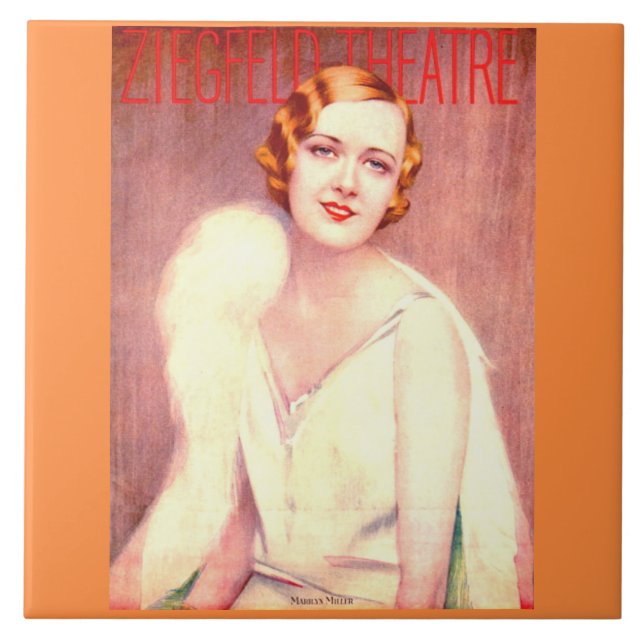 1928 Ziegfeld Theater-programmet omfattar Marilyn  Kakelplatta (Framsidan)
