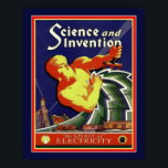 1929 Art Deco Science & Invention Poster<br><div class="desc">1929 Art Deco Cover for Science and Invention "The Spirit of Electricity" Standard 16x20 visas. Finns även i standard 11x14.</div>