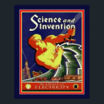 1929 Art Deco Science & Invention Poster<br><div class="desc">1929 Art Deco Cover for Science and Invention "The Spirit of Electricity" Standard 16x20 visas. Finns även i standard 11x14.</div>