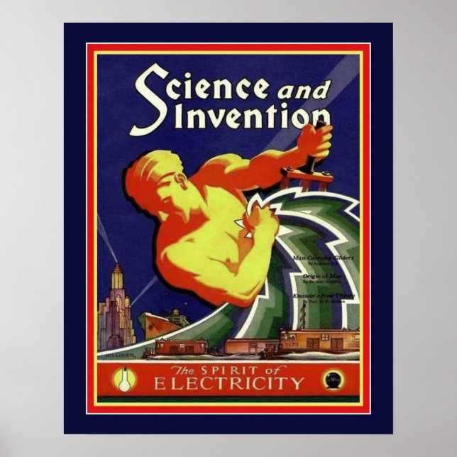 1929 Art Deco Science & Invention Poster (Framsidan)
