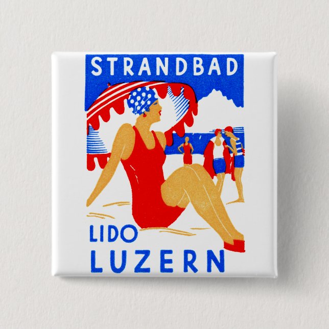 1929 Art Deco Strandbad Lido Luzern Knapp (Framsida)