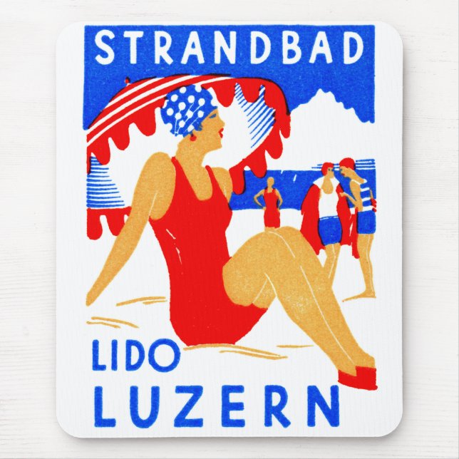 1929 Art Deco Strandbad Lido Luzern Musmatta (Framsidan)